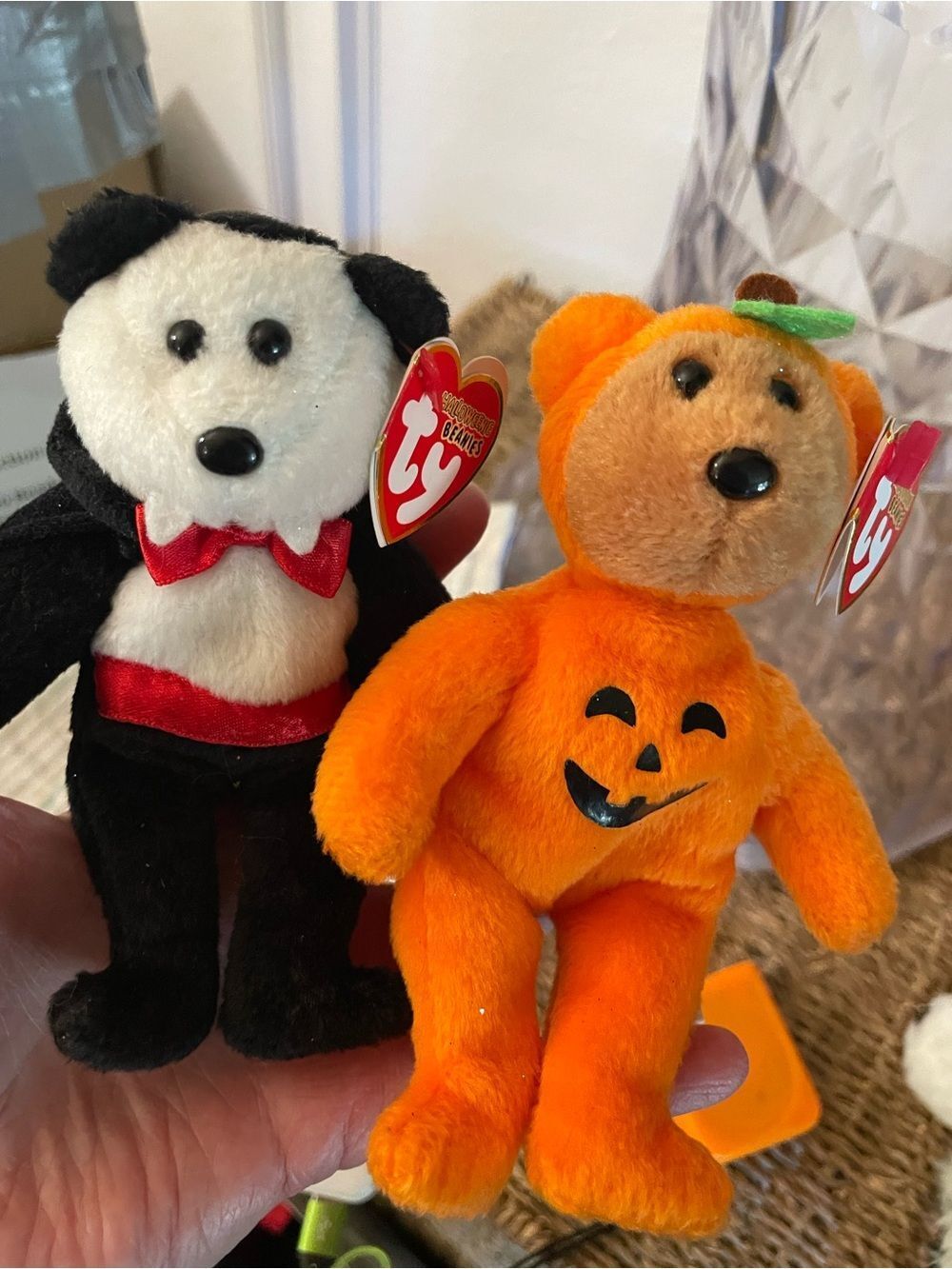 TY Mini Pumpkin Bear & Dracula Bear